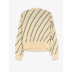 Wool blend cardigan with striped detail