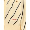 Wool blend cardigan with striped detail