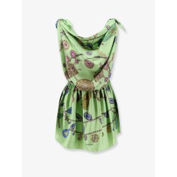 Printed silk twill mini dress