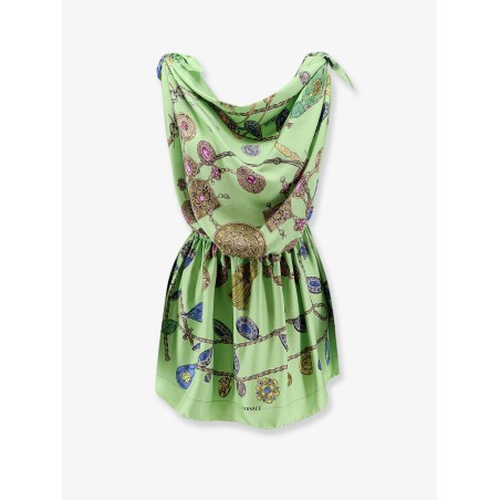 Printed silk twill mini dress