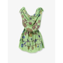 Printed silk twill mini dress