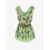 Printed silk twill mini dress