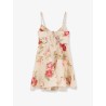 Roselight short linen dress with floral print