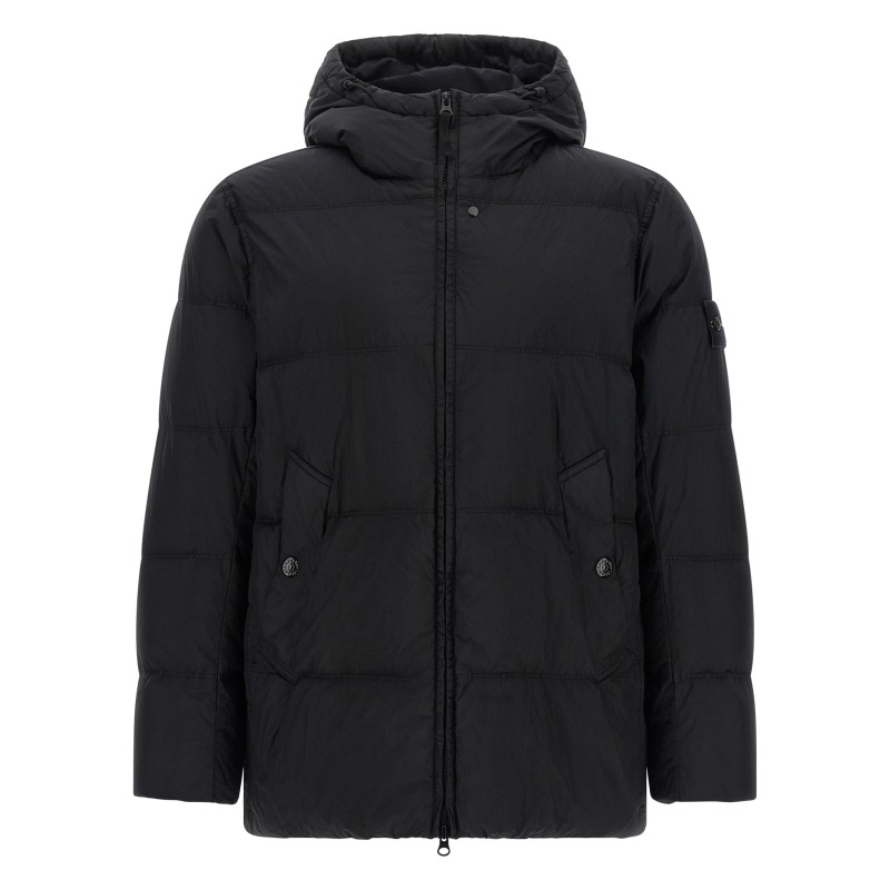 Crinkled-effect down jacket