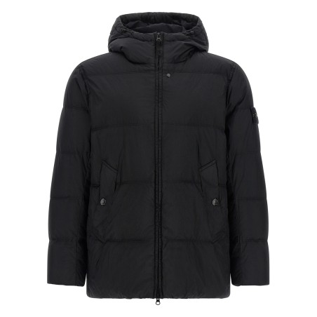 Crinkled-effect down jacket