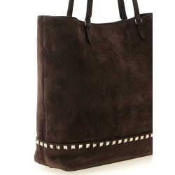 'Rockstud Medium' suede shoulder bag