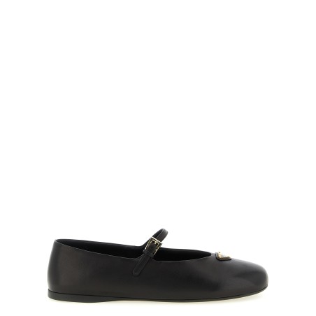 Triangle logo nappa ballet flats