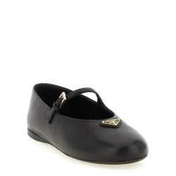 Triangle logo nappa ballet flats