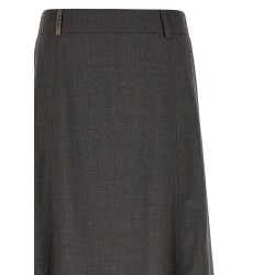 Flared skirt with loops