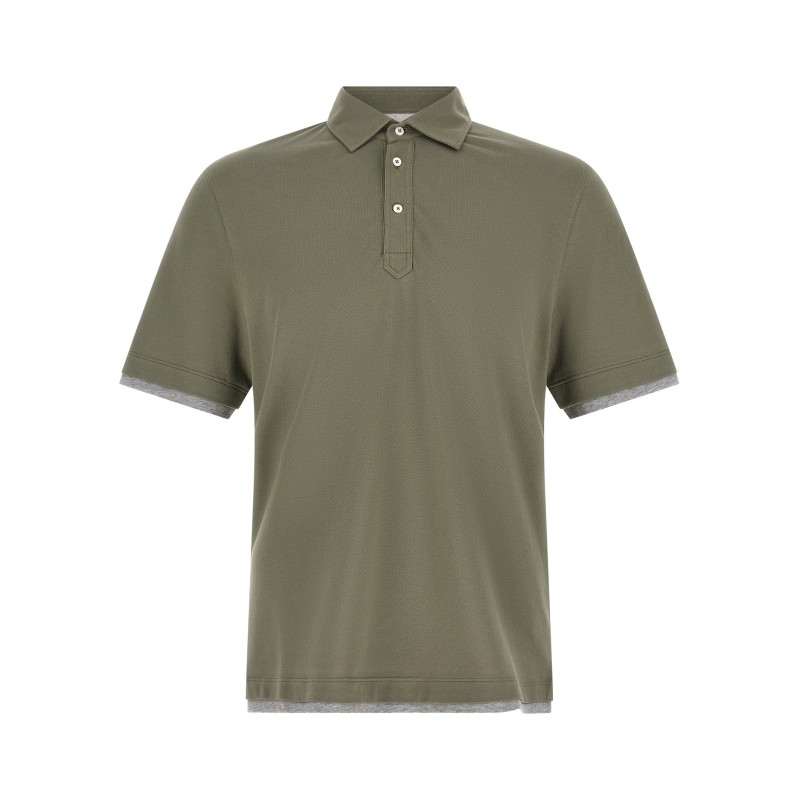 'Faux Layering' polo shirt