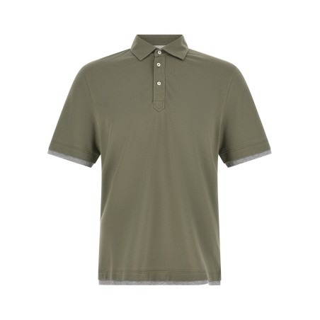 'Faux Layering' polo shirt
