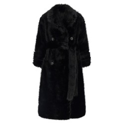'Jackie' eco-fur trench coat