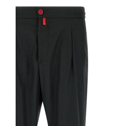 Red button pants