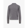 Braided knit wool and cashmere polo shirt