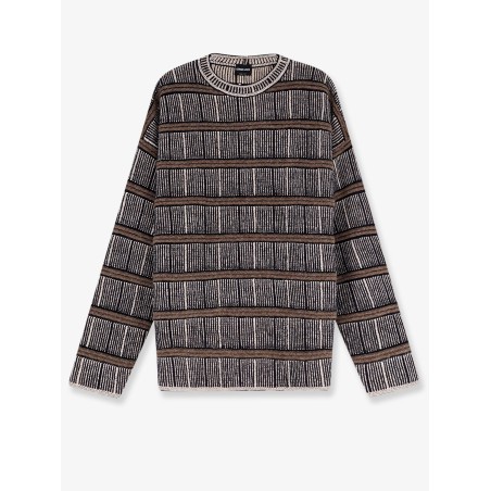Over striped virgin wool and silk sweater
