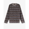 Over striped virgin wool and silk sweater
