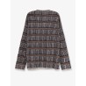 Over striped virgin wool and silk sweater