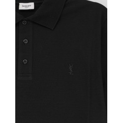 Piqué cotton polo shirt with Cassandre embroidery