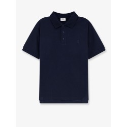 Piqué cotton polo shirt with Cassandre embroidery
