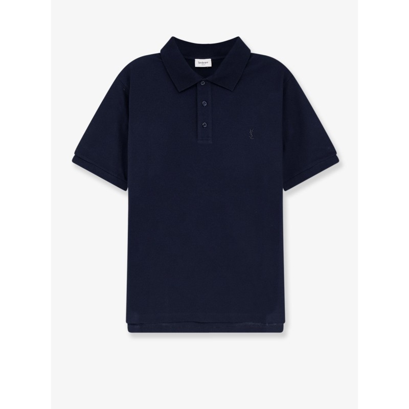 Piqué cotton polo shirt with Cassandre embroidery