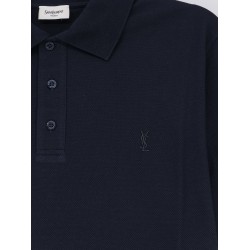 Piqué cotton polo shirt with Cassandre embroidery