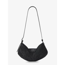 Paula's Ibiza-Swing raffia and leather shoulder bag