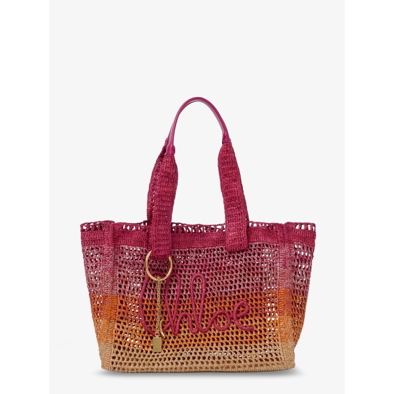 East-West Summer Banana multicolored raffia shoulder bag
