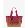 East-West Summer Banana multicolored raffia shoulder bag