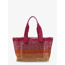 East-West Summer Banana multicolored raffia shoulder bag