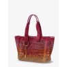 East-West Summer Banana multicolored raffia shoulder bag