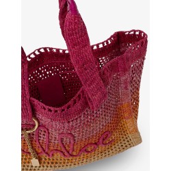 East-West Summer Banana multicolored raffia shoulder bag