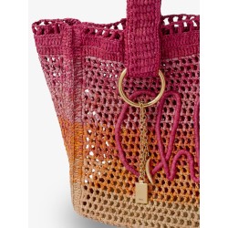 East-West Summer Banana multicolored raffia shoulder bag