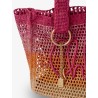 East-West Summer Banana multicolored raffia shoulder bag