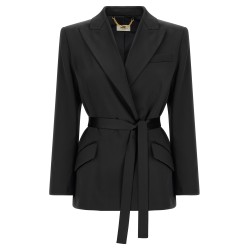 Stretch satin blazer