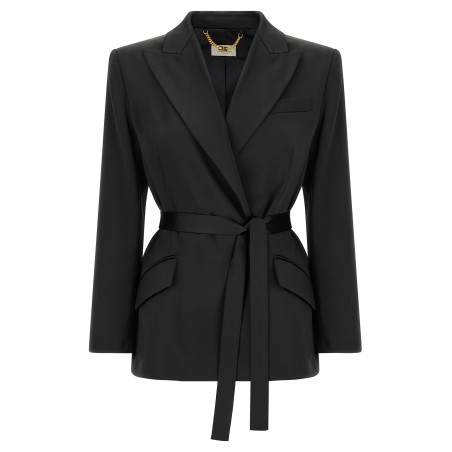 Stretch satin blazer