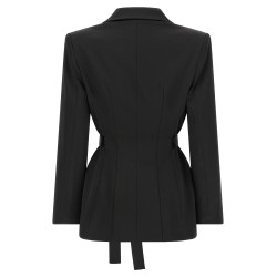 Stretch satin blazer