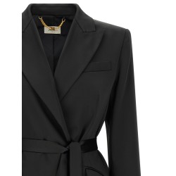 Stretch satin blazer
