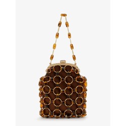 Brielle Wristlet leather handbag with all-over pearl detail