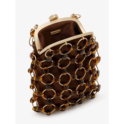 Brielle Wristlet leather handbag with all-over pearl detail