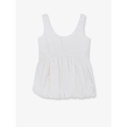 Voluminous peplum cotton tank top