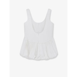 Voluminous peplum cotton tank top