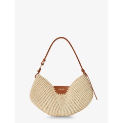 Paula's Ibiza-Swing leather and raffia shoulder bag