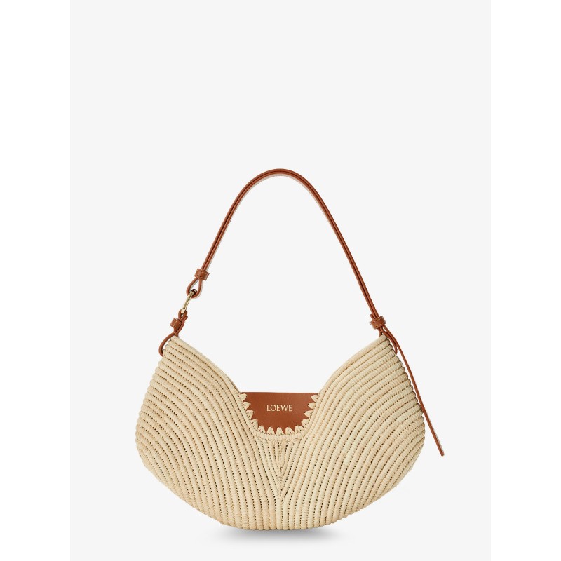 Paula's Ibiza-Swing leather and raffia shoulder bag