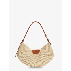 Paula's Ibiza-Swing leather and raffia shoulder bag