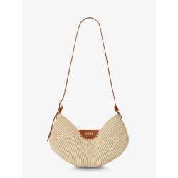 Paula's Ibiza-Swing leather and raffia shoulder bag