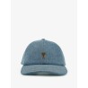 Blue denim hat with embroidered logo