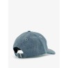 Blue denim hat with embroidered logo