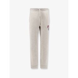 Cotton blend jogging trousers with side logo print