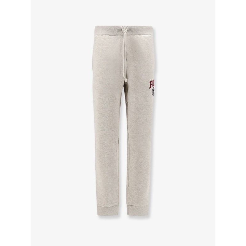 Cotton blend jogging trousers with side logo print