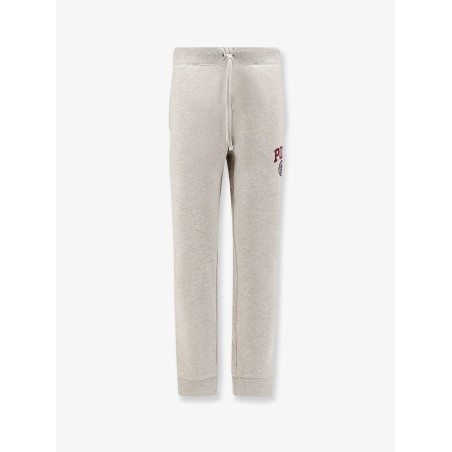 Cotton blend jogging trousers with side logo print